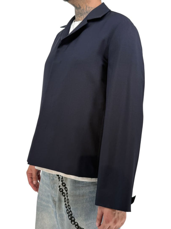 Jil Sander Men's 50 Navy Wool Mohair 4 Button Hidden Closure Sport Jacket Italy