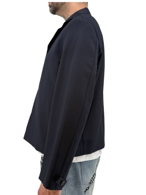 Jil Sander Men's 50 Navy Wool Mohair 4 Button Hidden Closure Sport Jacket Italy