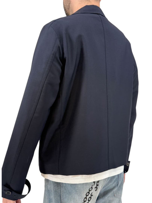 Jil Sander Men's 50 Navy Wool Mohair 4 Button Hidden Closure Sport Jacket Italy