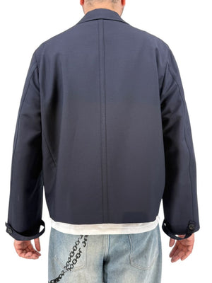 Jil Sander Men's 50 Navy Wool Mohair 4 Button Hidden Closure Sport Jacket Italy