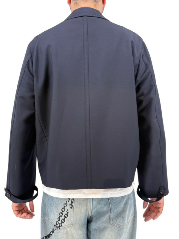 Jil Sander Men's 50 Navy Wool Mohair 4 Button Hidden Closure Sport Jacket Italy