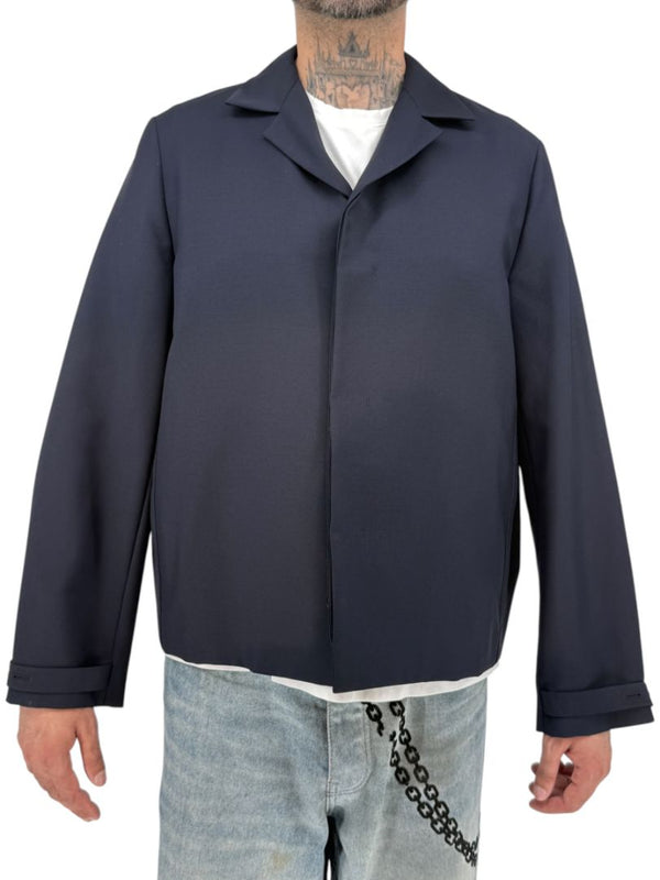 Jil Sander Men's 50 Navy Wool Mohair 4 Button Hidden Closure Sport Jacket Italy