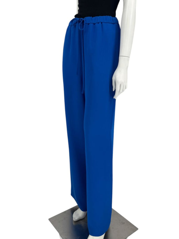 Valentino Blue Silk Drawstring Waist Pants – Size IT 40