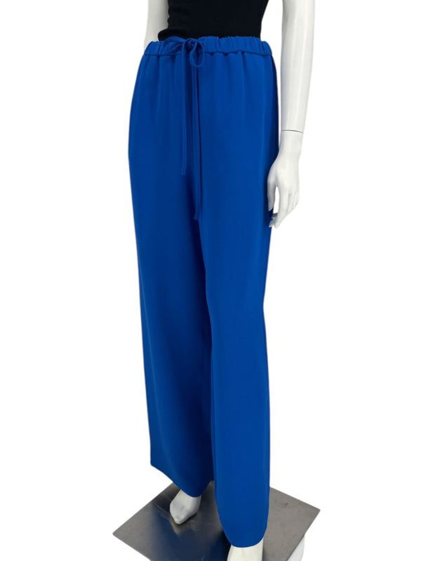 Valentino Blue Silk Drawstring Waist Pants – Size IT 40