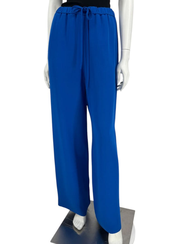 Valentino Blue Silk Drawstring Waist Pants – Size IT 40