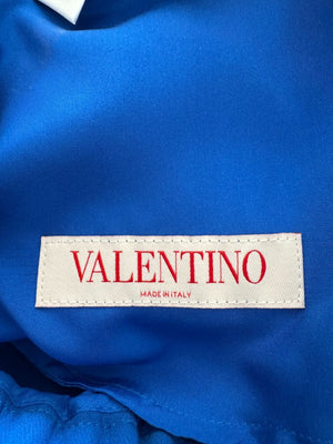 Valentino Blue Silk Drawstring Waist Pants – Size IT 40