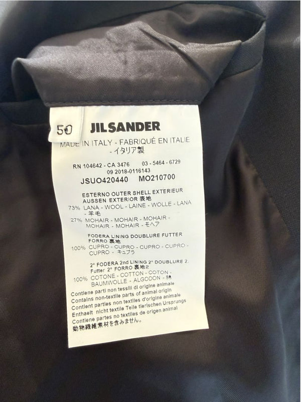Jil Sander Men's 50 Navy Wool Mohair 4 Button Hidden Closure Sport Jacket Italy