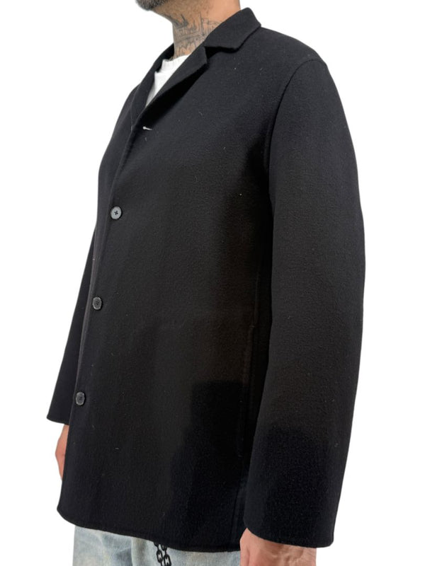 Jil Sander Men's 50 Black 100% Cashmere Double Face 3 Button Jacket Italy