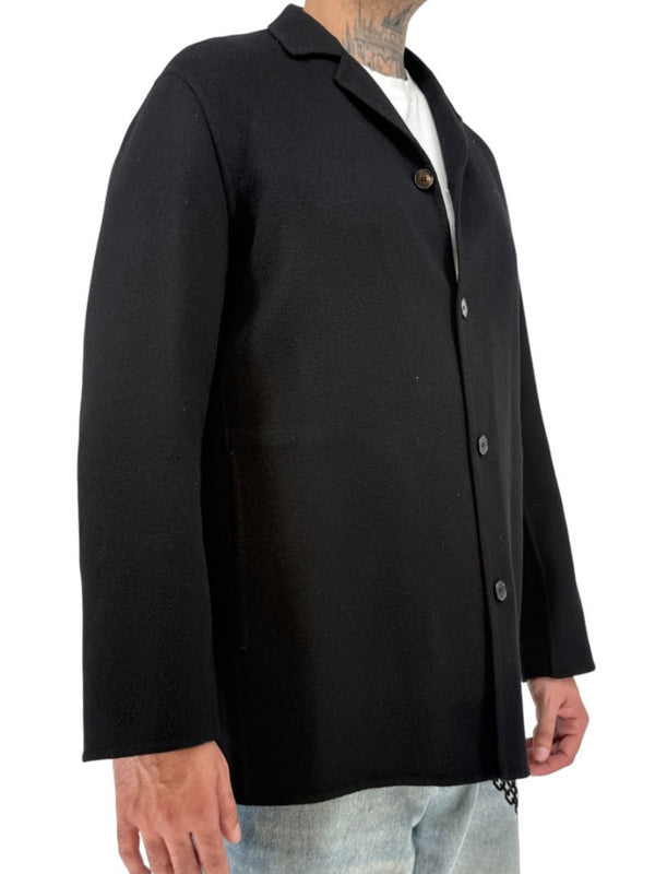Jil Sander Men's 50 Black 100% Cashmere Double Face 3 Button Jacket Italy