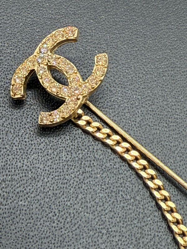 Chanel 2002 Gold, Yellow & Bronze Gripoix CC Brooch/Pin