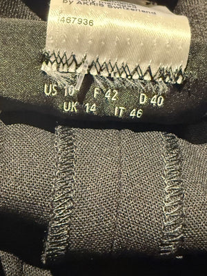 Akris Black Wool Blend Pants with Sequin Trim - Size US 10 (IT 46)