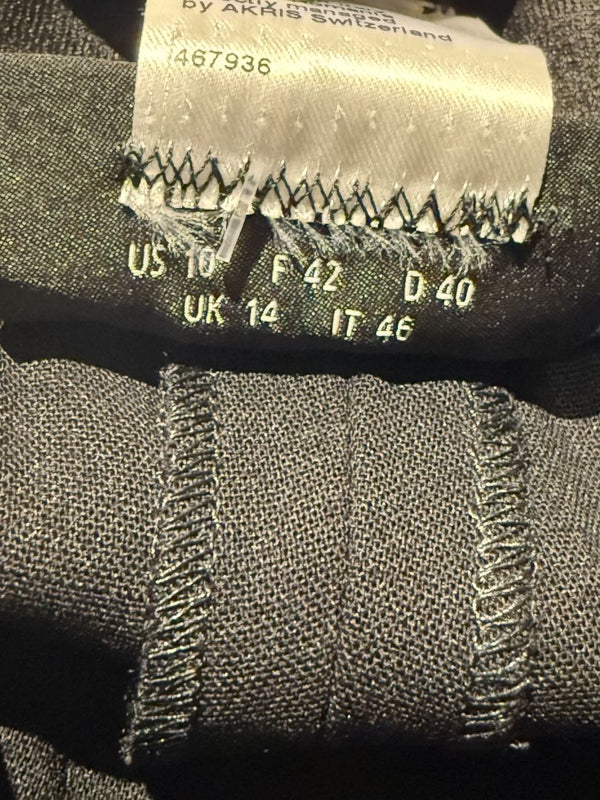 Akris Black Wool Blend Pants with Sequin Trim - Size US 10 (IT 46)