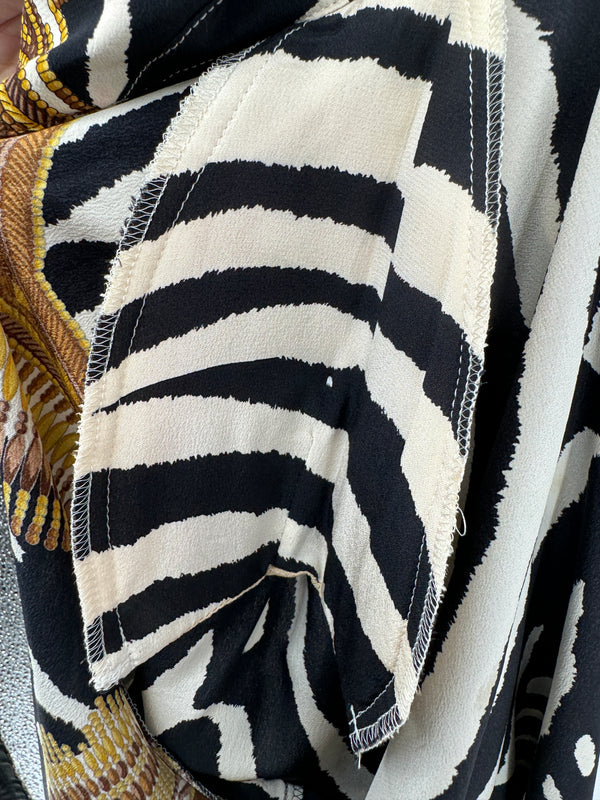 Escada Zebra Print Silk Blouse - Size 38