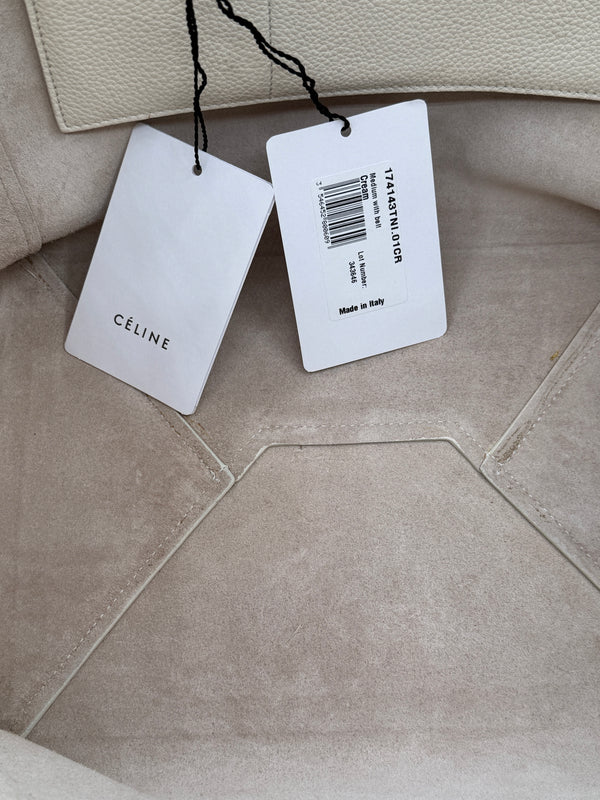 Celine Chalk Soft-Grained Calfskin Cabas Phantom Tote