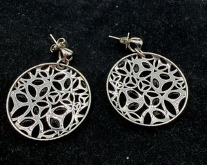 Di Modolo Sterling Silver Black Onyx Link Necklace & Openwork Earrings Set