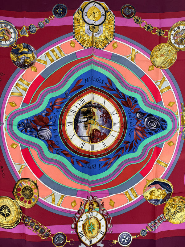 Hermes Parmi les Fleurs, Je Compte les Heures Silk Scarf