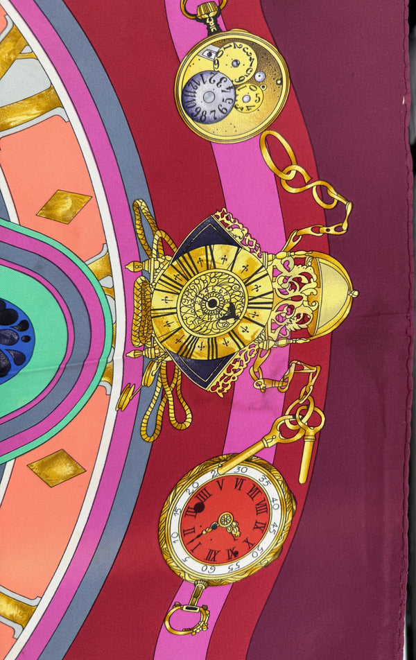 Hermes Parmi les Fleurs, Je Compte les Heures Silk Scarf