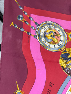 Hermes Parmi les Fleurs, Je Compte les Heures Silk Scarf