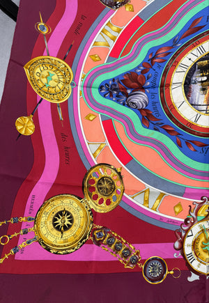 Hermes Parmi les Fleurs, Je Compte les Heures Silk Scarf
