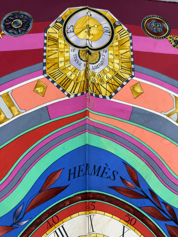 Hermes Parmi les Fleurs, Je Compte les Heures Silk Scarf