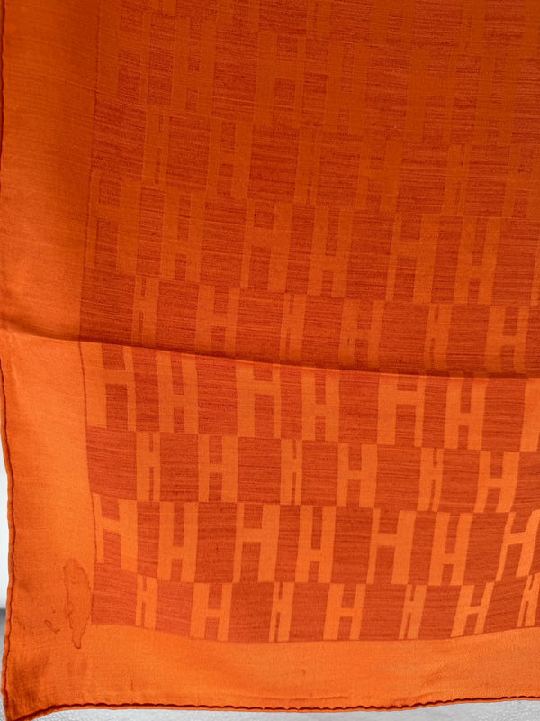 Hermes Façonnée Grand H Jacquard Scarf - Orange