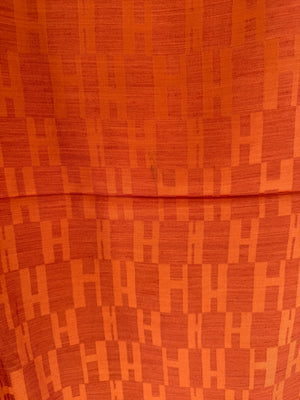 Hermes Façonnée Grand H Jacquard Scarf - Orange