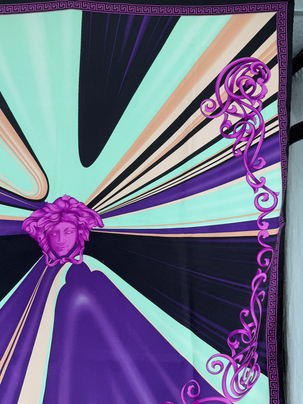 Versace 100% Silk Scarf - Medusa Logo