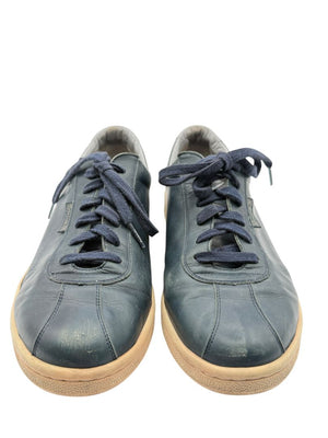 Chanel Blue Leather Lace-Up Sneakers – Size 40
