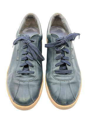 Chanel Blue Leather Lace-Up Sneakers – Size 40