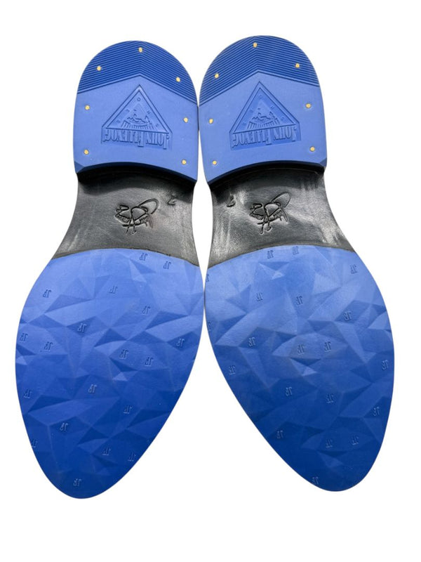 John Fluevog Silver Metallic Mesh & Leather Derby Shoes – Men’s Size 7