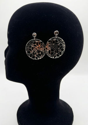 Di Modolo Sterling Silver Black Onyx Link Necklace & Openwork Earrings Set