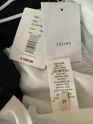 Céline Black Satin Trim Trousers - NWT - Size 42