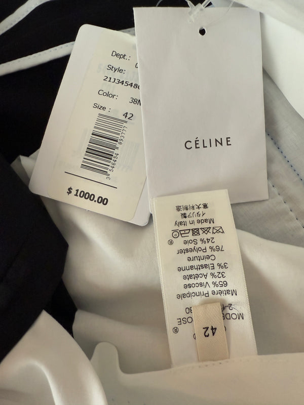 Céline Black Satin Trim Trousers - NWT - Size 42