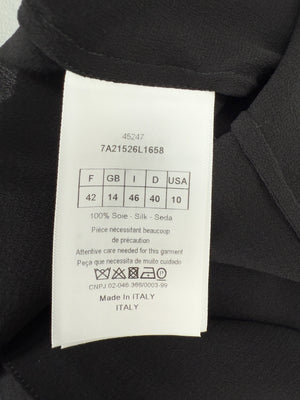 Christian Dior Silk Ascot Bow Blouse - Size 42