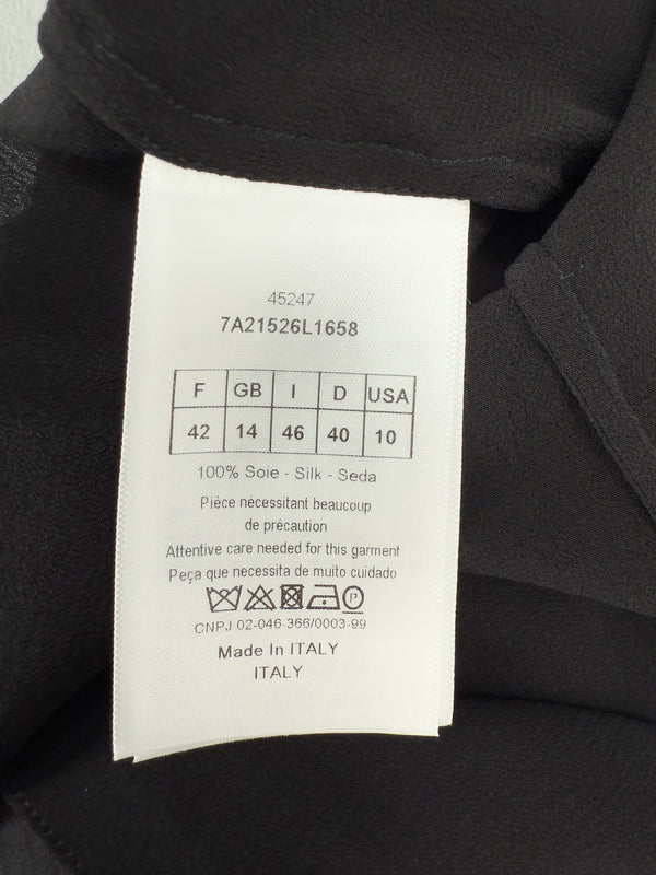 Christian Dior Silk Ascot Bow Blouse - Size 42