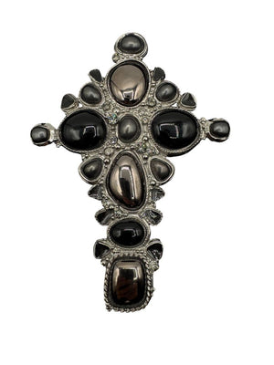 Chanel Fall 2008 Oversized Maltese Cross Gripoix Cabochon Brooch Pin