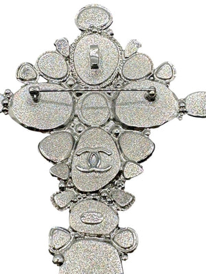 Chanel Fall 2008 Oversized Maltese Cross Gripoix Cabochon Brooch Pin