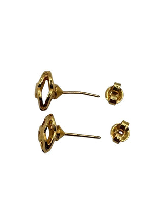Chanel Gold-Tone Interlocking CC Logo Stud Earrings