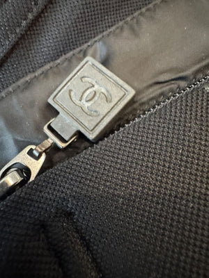 2004 Chanel Sport Technical Zip Jacket with Rubberized CC Shoulder Panels – Size 44