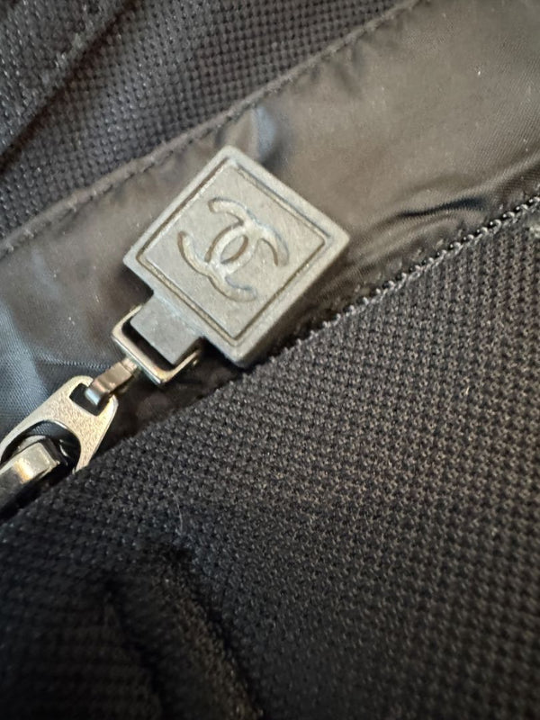2004 Chanel Sport Technical Zip Jacket with Rubberized CC Shoulder Panels – Size 44