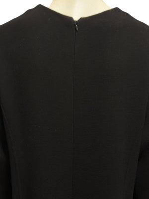Oscar de la Renta Black Drop-Waist Shift Dress – Size 16