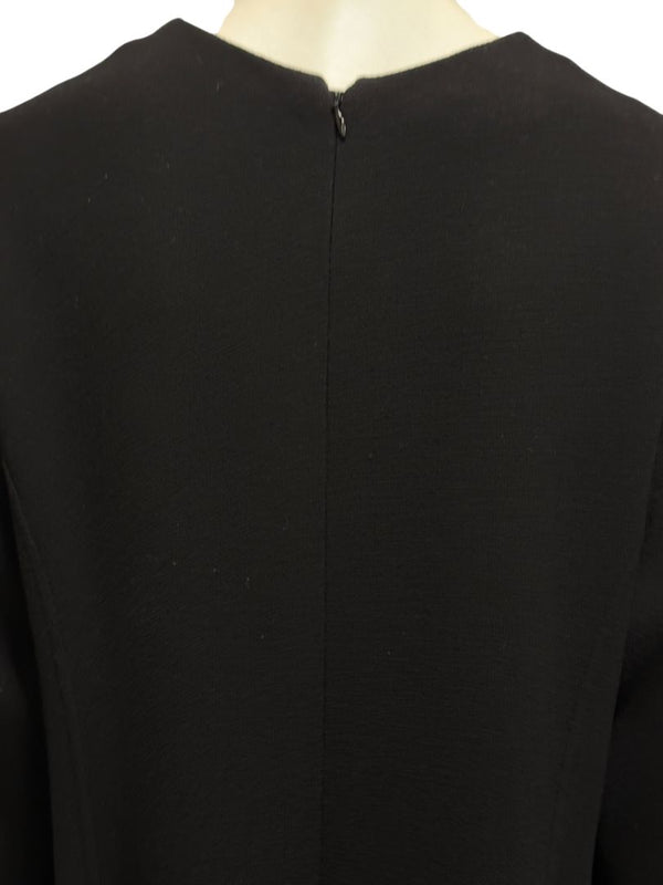 Oscar de la Renta Black Drop-Waist Shift Dress – Size 16