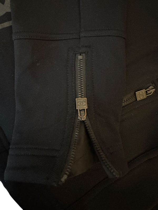 2004 Chanel Sport Technical Zip Jacket with Rubberized CC Shoulder Panels – Size 44