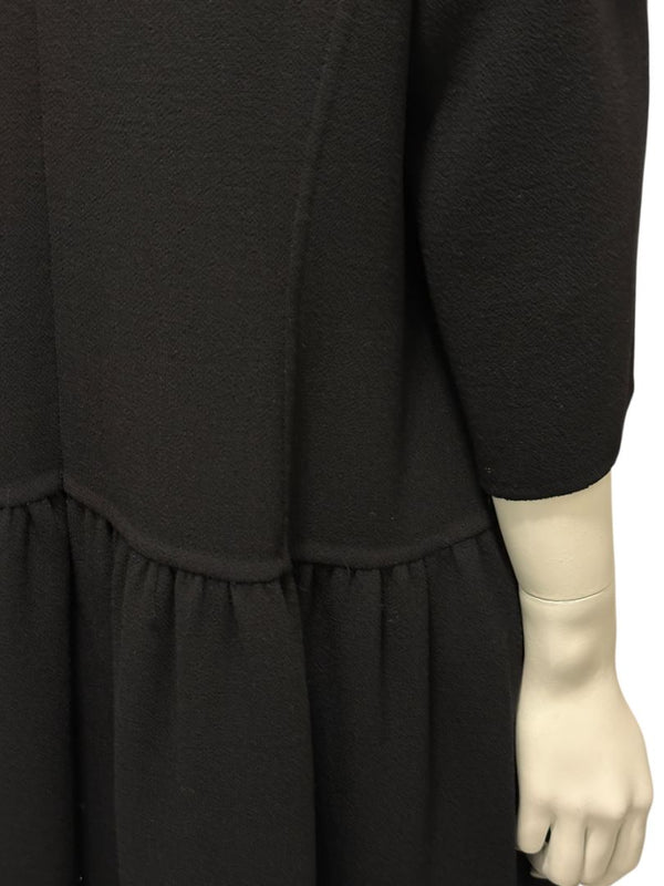Oscar de la Renta Black Drop-Waist Shift Dress – Size 16