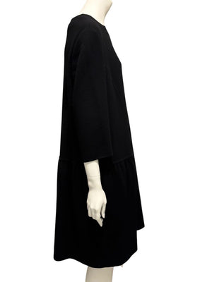 Oscar de la Renta Black Drop-Waist Shift Dress – Size 16