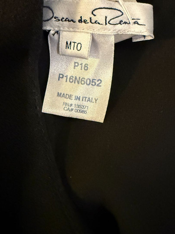 Oscar de la Renta Black Drop-Waist Shift Dress – Size 16