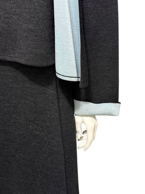 Thierry Mugler Vintage 90's Gray Knit Two-Piece Skirt Suit – Jacket Size L / Skirt Size M