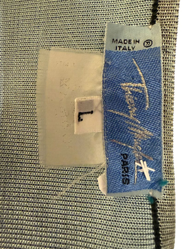 Thierry Mugler Vintage 90's Gray Knit Two-Piece Skirt Suit – Jacket Size L / Skirt Size M