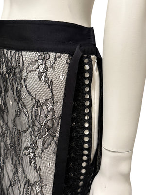 UNTLD Black Lace Two-Piece Skirt Suit – Size 8