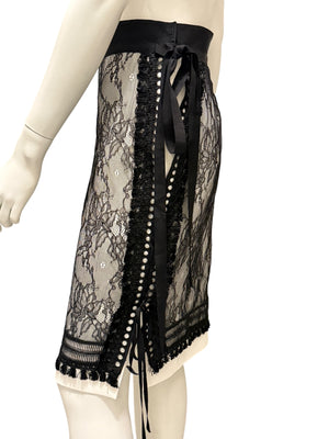 UNTLD Black Lace Two-Piece Skirt Suit – Size 8